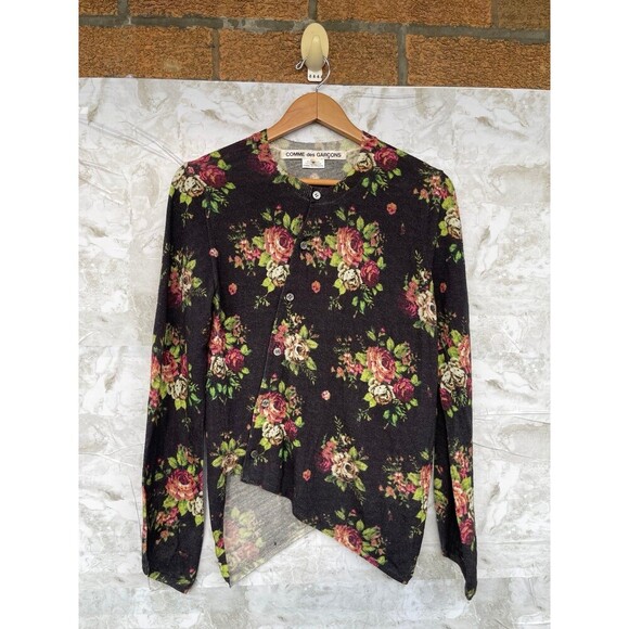 Comme des Garçons floral print asymmetrical cardigan size medium - Picture 13 of 13